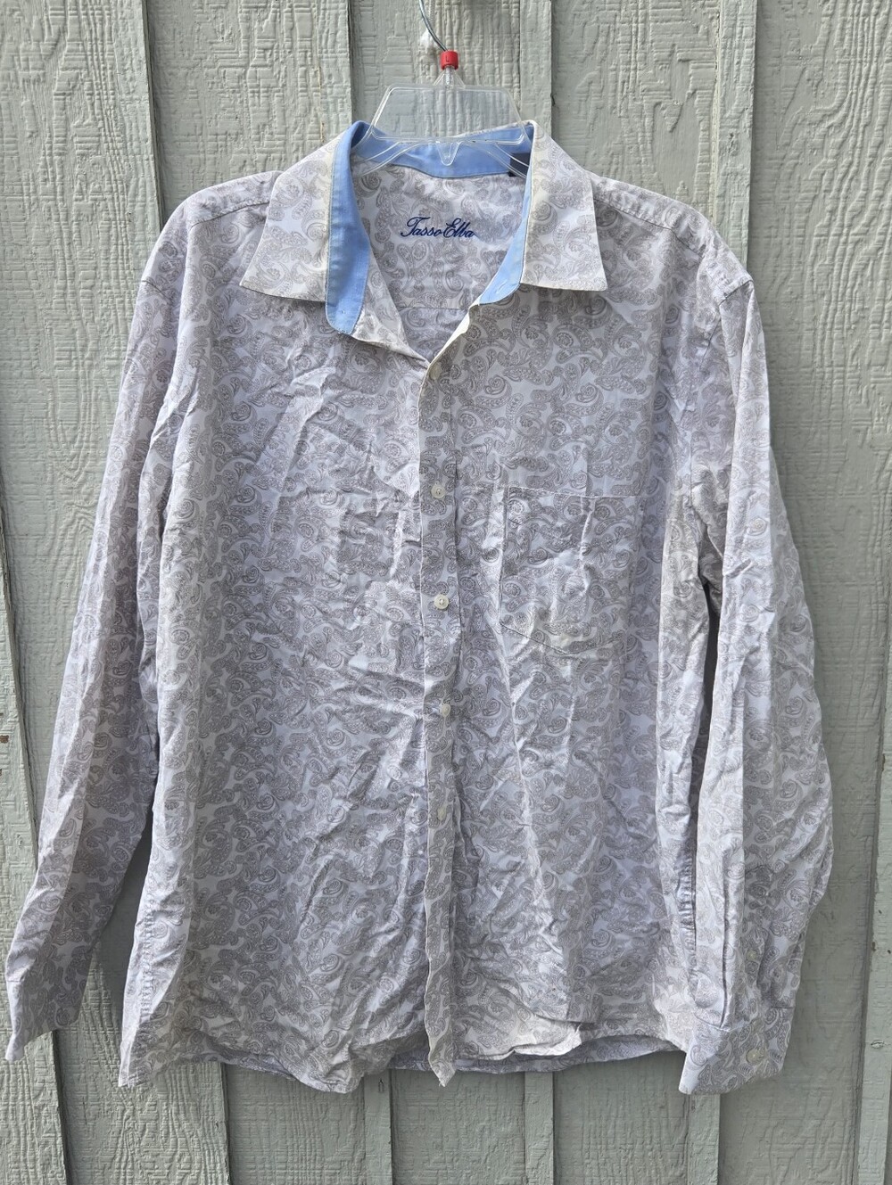 Tasso Elba 100% Cotton Paisley Long Sleeve Button Down Shirt XL